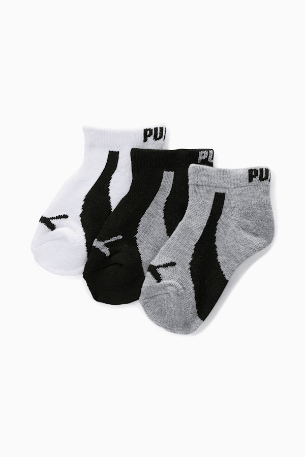 Kids' Low Cut Socks [3 Pairs], WHITE / BLACK, extralarge